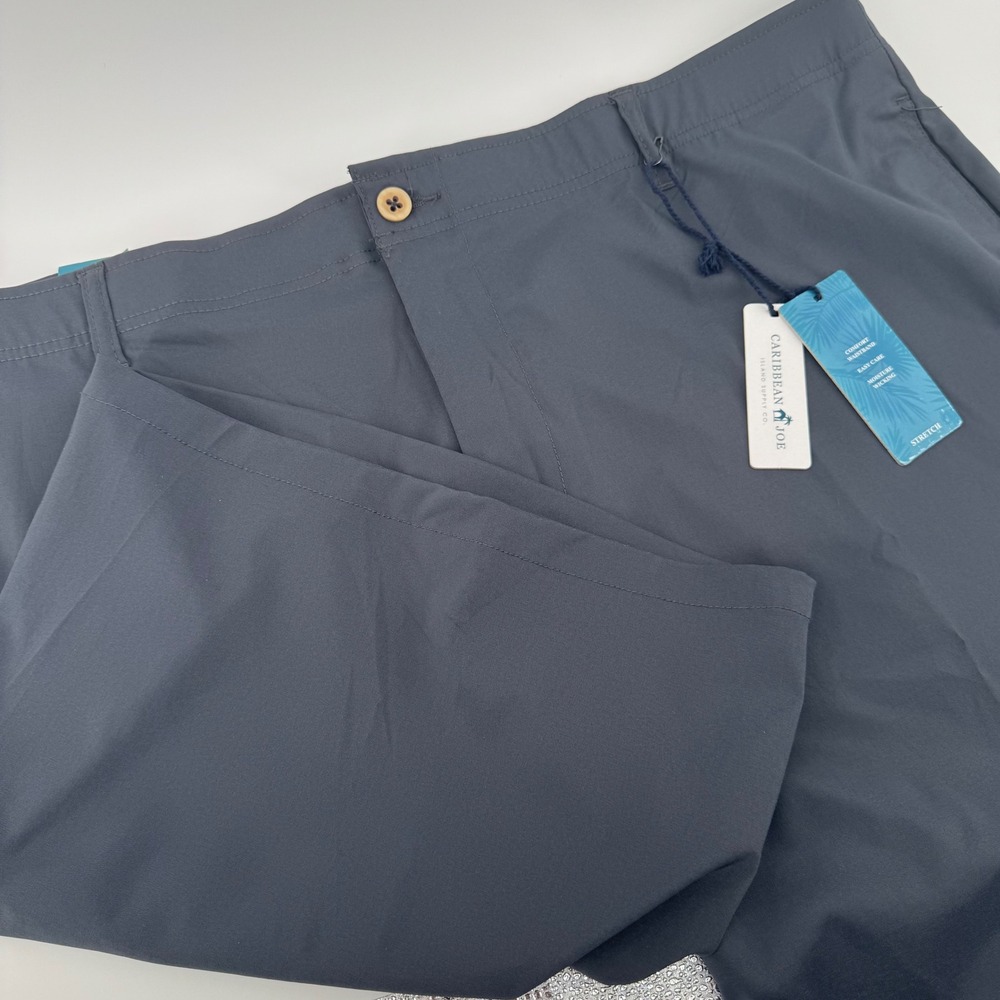 Caribbean Joe‎ Men's Gray Stretch Flat Front Casual Shorts Size 44